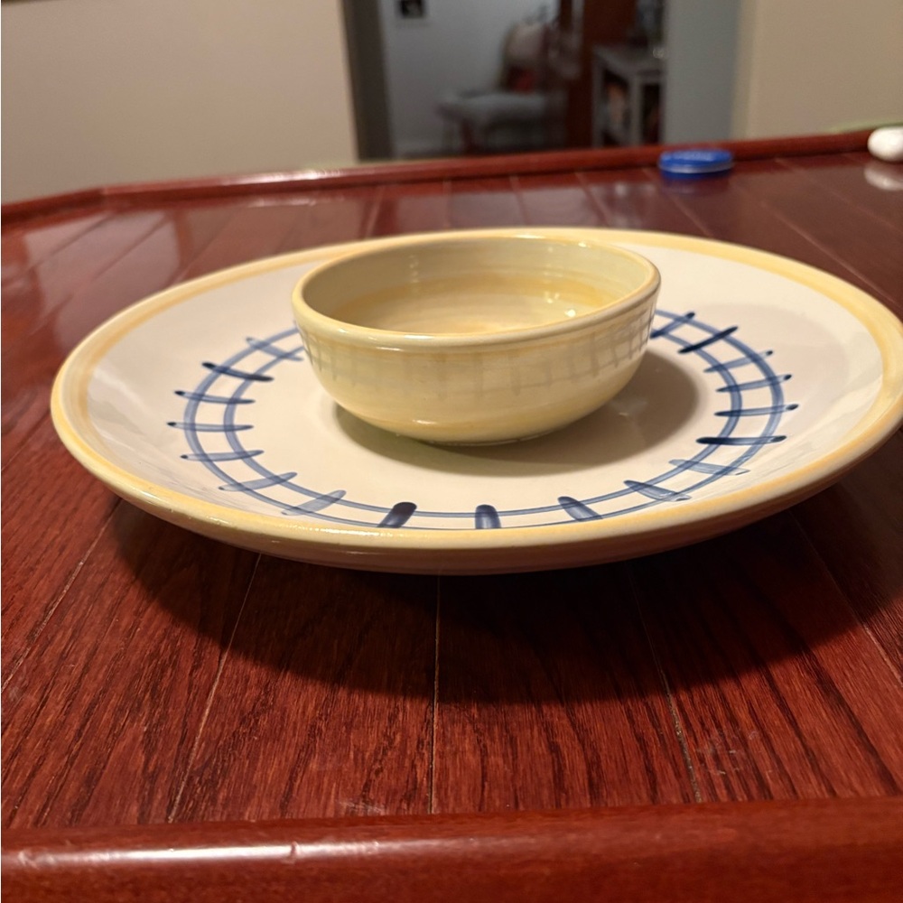 Louisville Stoneware Serving Dish Chip and Dip Brooke Pattern - Picture 2 of 6